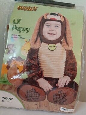 New Spirit Lil' Puppy Plush Infant Costume - Brown Halloween Size 12-18 Months